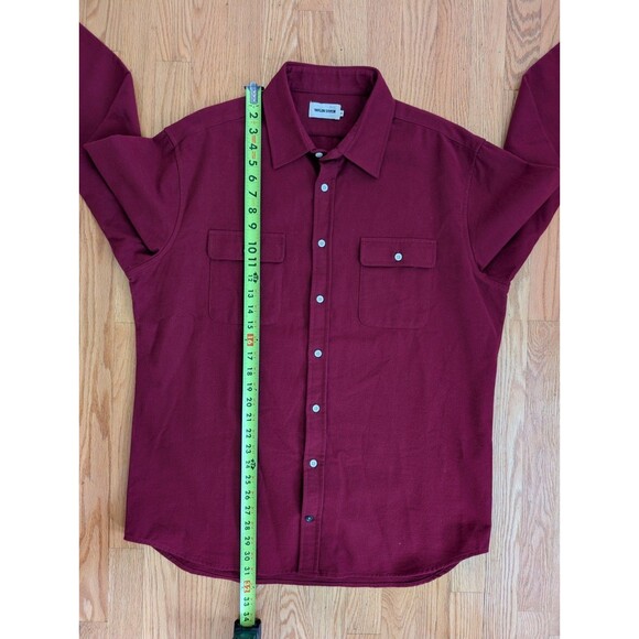 Taylor Stitch Yosemite Shirt Burgundy Red 46 Organic Cotton Chamois Flannel - Picture 9 of 10